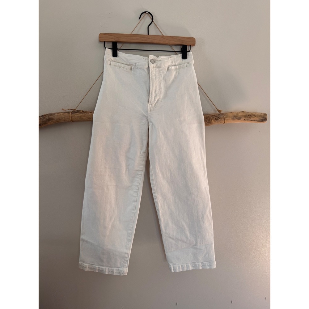 Madewell‎ Emmett Wide-Leg Crop Jeans White High Rise Size 25 N0602 DM1626